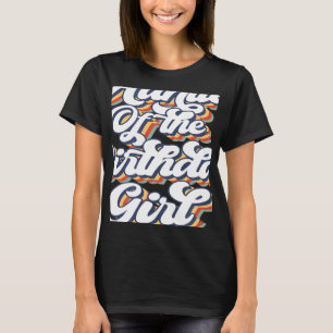 Retro Vintage Auntie of the Birthday Girl Matching T Shirt