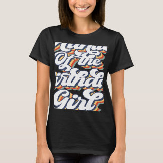 Retro Vintage Auntie of the Birthday Girl Matching T Shirt
