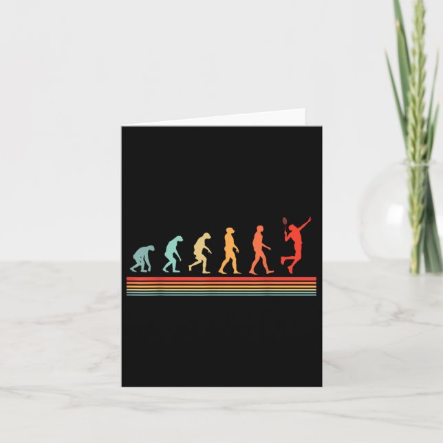 Retro Vintage Badminton Player Evolution Kort (Framsida)