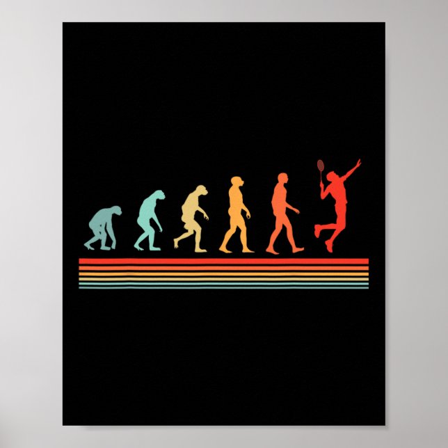 Retro Vintage Badminton Player Evolution Poster (Framsidan)