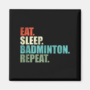 Retro Vintage Badmintonspelare Linne Magnet