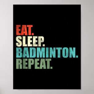 Retro Vintage Badmintonspelare Linne Poster