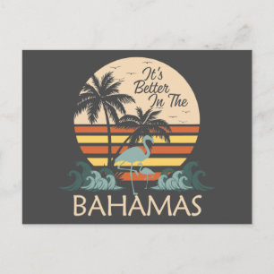Retro Vintage Bahamas vycard Vacation Cruise Vykort