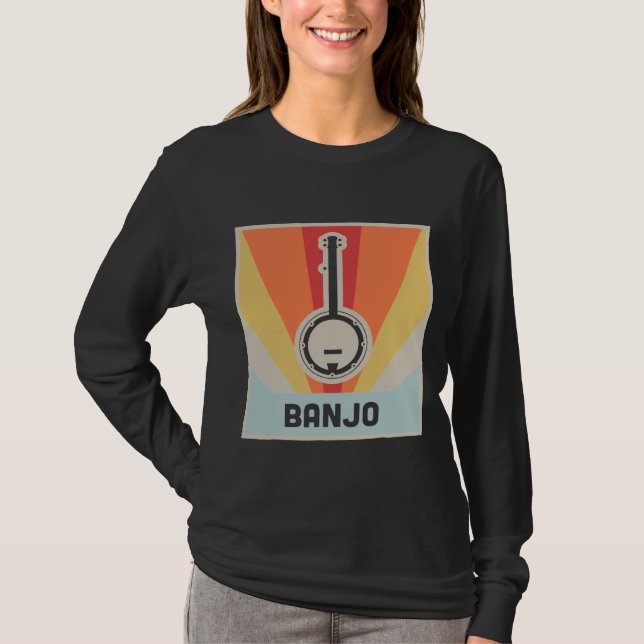 Retro Vintage Banjo T Shirt (Framsida)