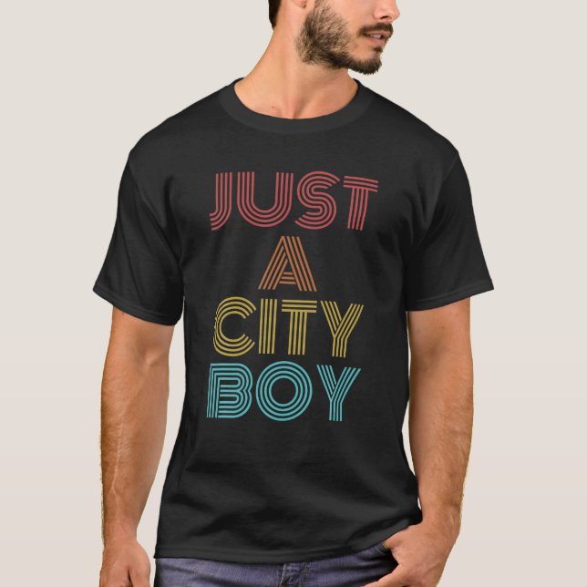 Retro Vintage Bara en City Boy T Shirt (Framsida)