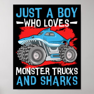Retro Vintage Bara en pojke som älskar Monster Las Poster