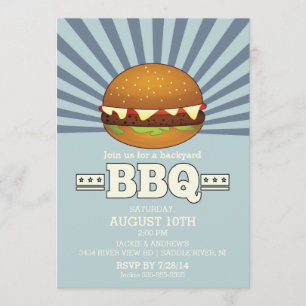 Retro Vintage Barbecue Party Inbjudningar
