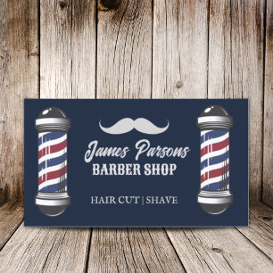 Retro Vintage Barbershop Hair Stylist Barber Shop Visitkort