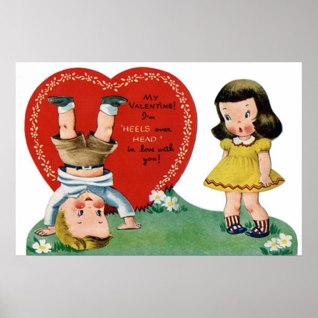 Retro vintage-barn Valentine poster (Framsidan)