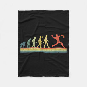 Retro Vintage Baseball Player Evolution Älskare Fleecefilt