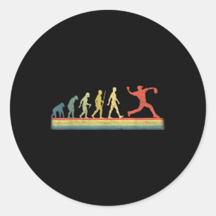 Retro Vintage Baseball Player Evolution Älskare Runt Klistermärke