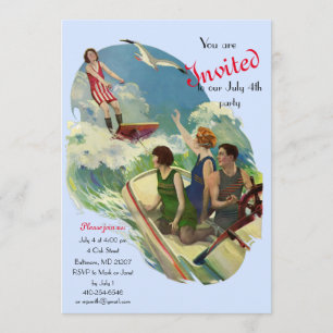 Retro Vintage Bathing Kostym och Inbjudningar