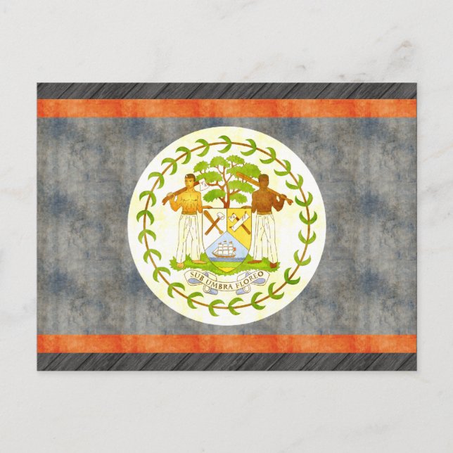 Retro Vintage Belize Flagga Vykort (Framsida)