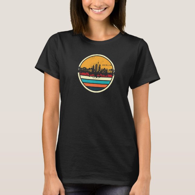 Retro Vintage Berlin Skyline Shirt Berlin City T (Framsida)