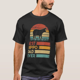 Retro Vintage Best Hippo Pappa någonsin Animals T Shirt
