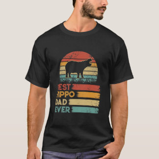 Retro Vintage Best Hippo Pappa någonsin skalar dju T Shirt