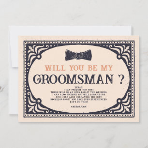Retro Vintage Best Man Frieri Inbjudningar