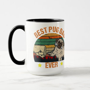 Retro Vintage Best Pug Pappa någonsin Mugg