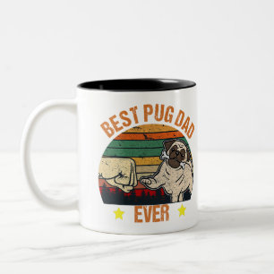 Retro Vintage Best Pug Pappa någonsin Två-Tonad Mugg