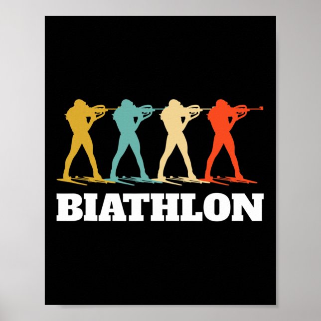 Retro Vintage Biathlon Biathlonist Poster (Framsidan)