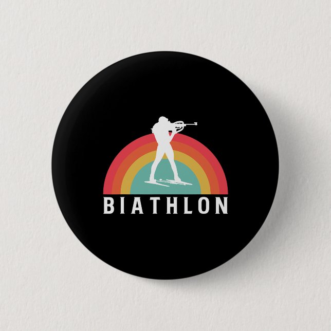 Retro Vintage Biathlon Skiing Shooting Biathlete Knapp (Framsida)