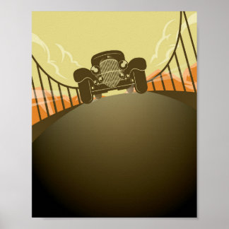 Retro Vintage bil | Art Deco Poster