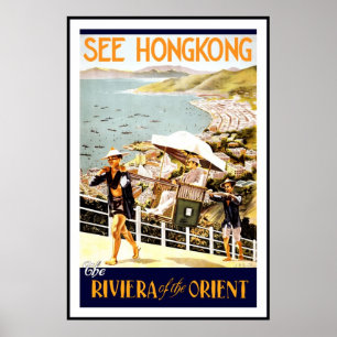 Retro Vintage Bild Resa Hong Kong Poster