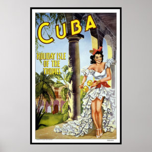 Retro Vintage Bild Resa Kuba Poster