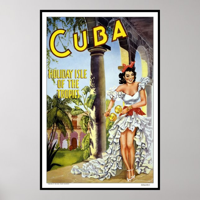 Retro Vintage Bild Resa Kuba Poster (Framsidan)
