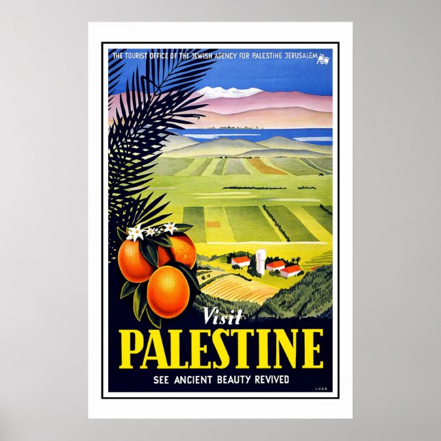 Retro Vintage Bild Resa Palestina Poster (Framsidan)