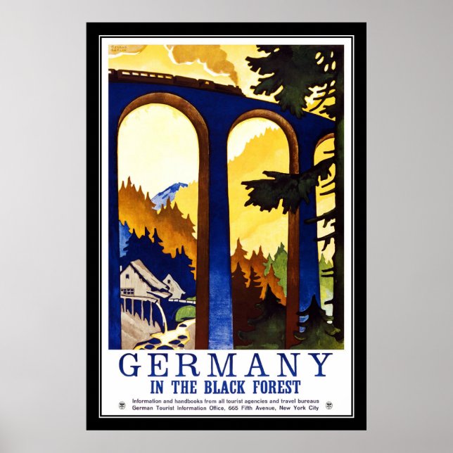 Retro Vintage Bild Resa Tyskland Poster (Framsidan)