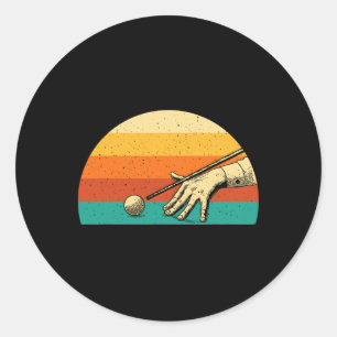Retro Vintage Billiards-spel - 8 ll Bassäng-spelar Runt Klistermärke