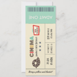 Retro Vintage Biobiljett Födelsedagsfest Inbjudan