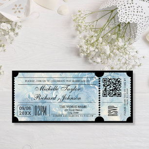Retro Vintage Biobiljett med RSVP QR-kod Inbjudningar