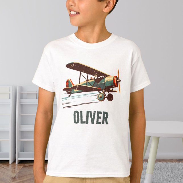 Retro Vintage Biplan Personlig T Shirt (Skapare uppladdad)