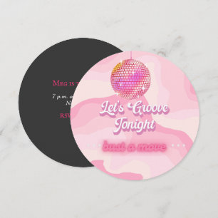 Retro Vintage Birthday Theme, Disco Boll:s inbjuda Inbjudningar