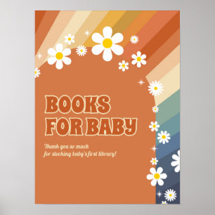 Retro Vintage Bokar för Baby Regnbåge Daisy Poster