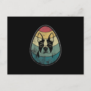 Retro Vintage Boston Terrier Hund Egg Glad påsk Vykort