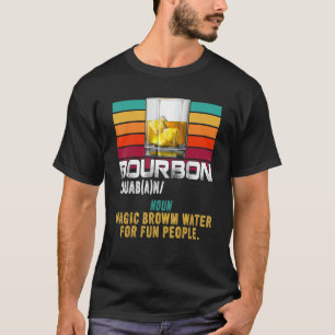 Retro Vintage Bourbon Definition Brown Whiskey Dri T Shirt