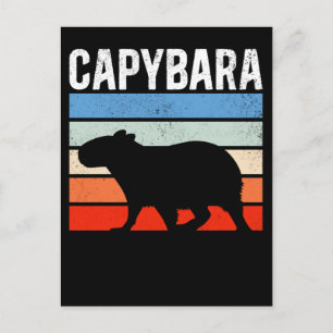 Retro Vintage Capybara Sött Djur Vykort