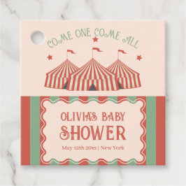 Retro Vintage Carnival Circus Baby Shower Gåvor Etiketter
