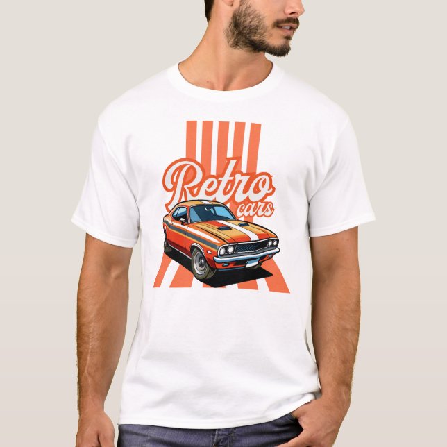 retro vintage cars classic t shirt (Framsida)