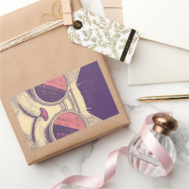 Retro Vintage Cat Rektangulärt Klistermärke