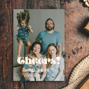 Retro vintage Cheers till 2026 års nyårsoffert Julkort