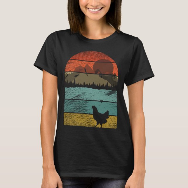 Retro vintage Chicken  Animal  1 T Shirt (Framsida)