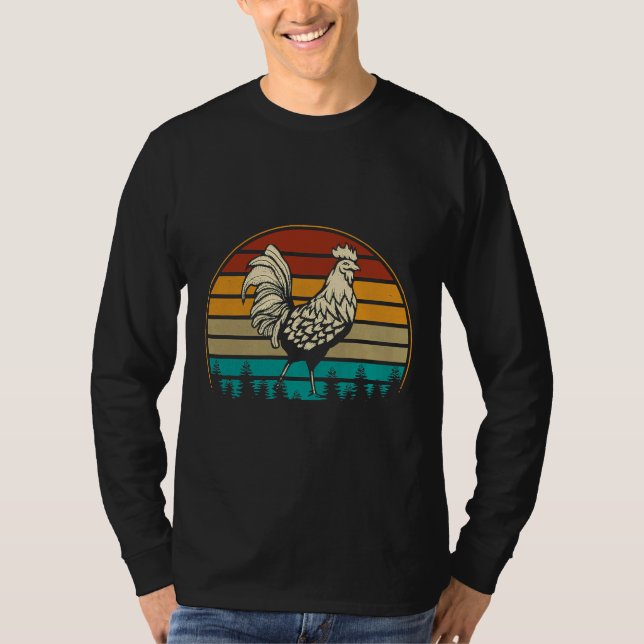 Retro Vintage Chicken Chicken T Shirt (Framsida)