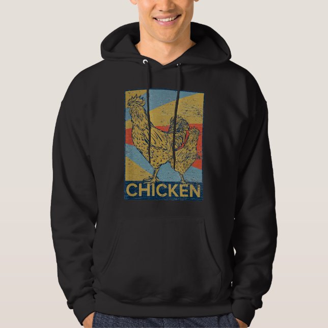 Retro vintage Chicken Hoodie (Framsida)