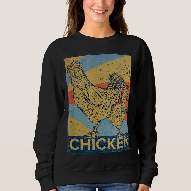 Retro vintage Chicken T Shirt (Framsida)