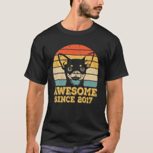 Retro Vintage Chihuahua 4e födelsedagen Hund älska T Shirt