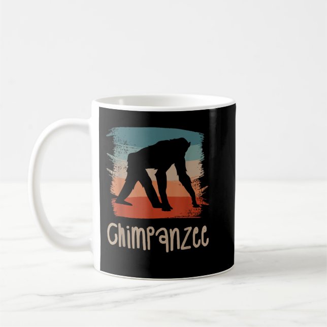 Retro Vintage Chimpanzee Chimpanzees Kaffemugg (Vänster)